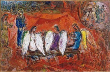 Abraham and three Angels contemporary Marc Chagall Oil Paintings